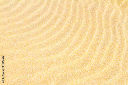 Rippled sand on the sea coast formed by wind and water, background, texture, pattern, banner