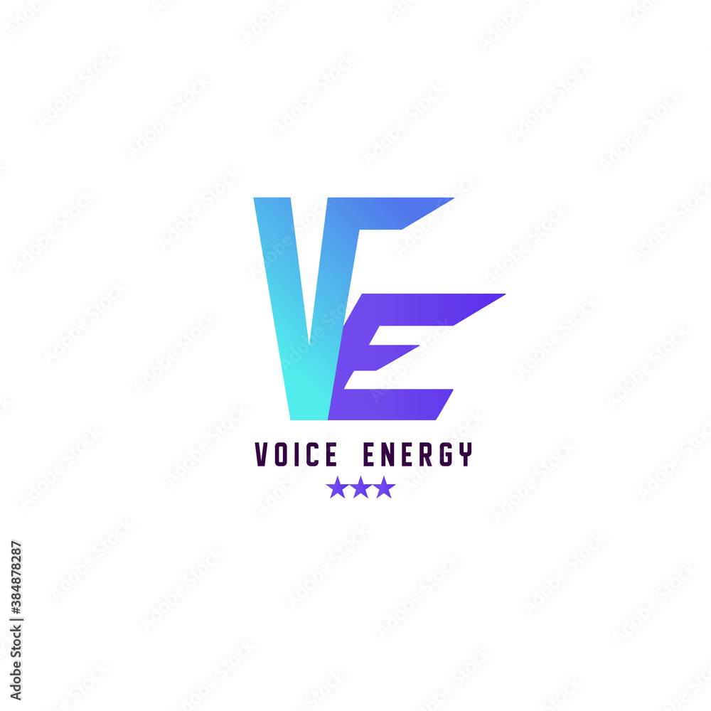 A logo consisting of two letters V and E. A logo for a recording studio or karaoke. Logo for musical creativity. Isolated on white background A logo consisting of two letters V and E. A logo for a recording studio or karaoke. Logo for musical creativity. Isolated on white background