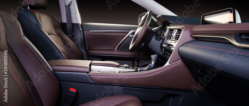Part of leather car seat details