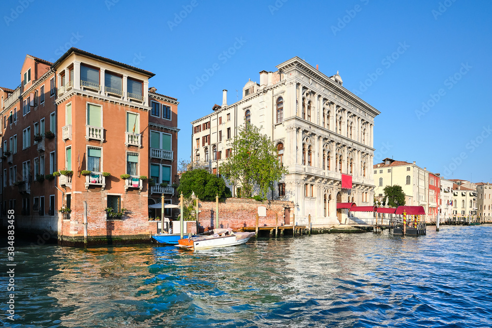 Traditional architecture on Grand Canal in Venice, Italy.