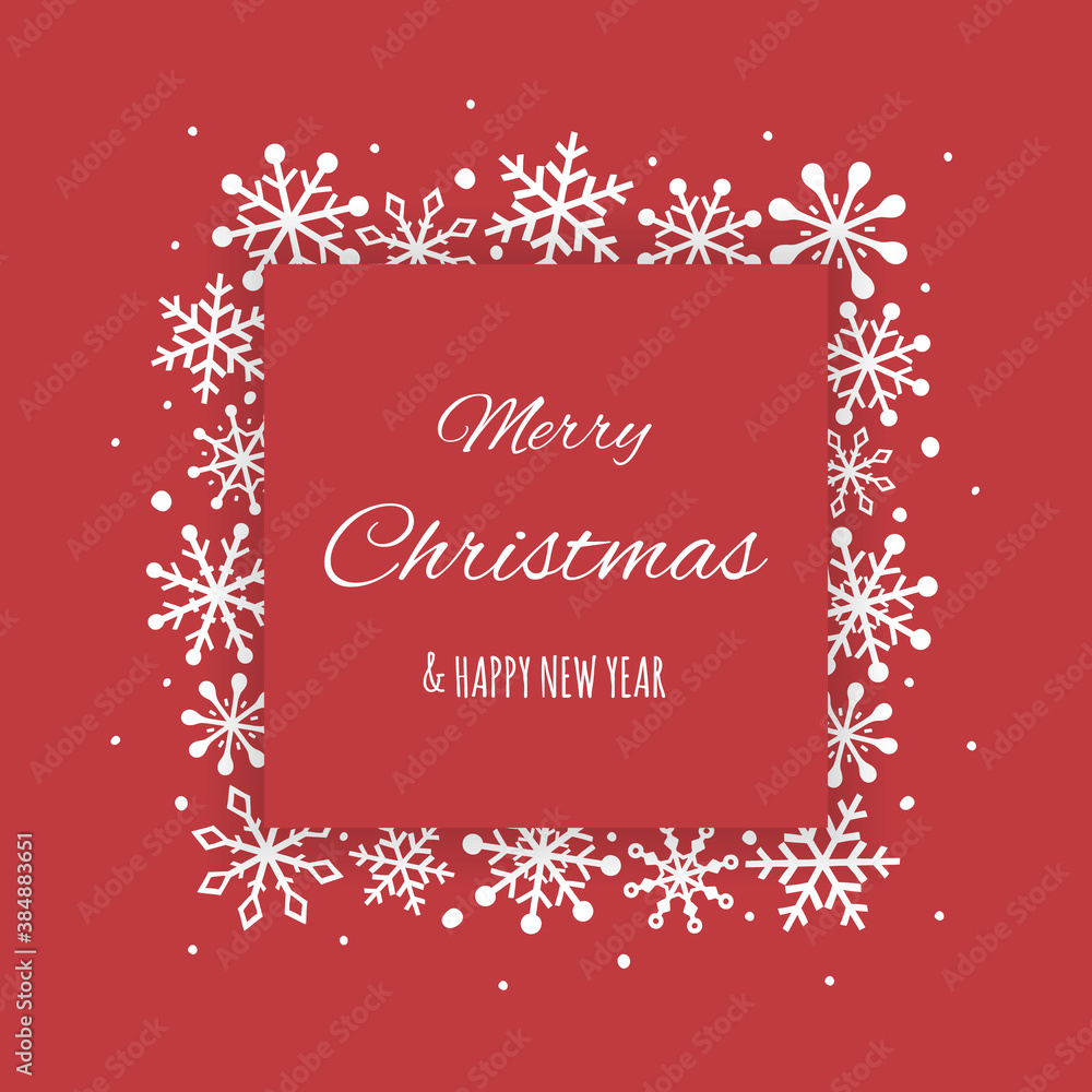 Christmas card with snowflakes and wishes. Vector