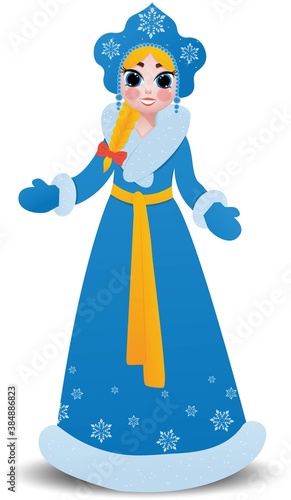 beautiful snow maiden in a kokoshnik