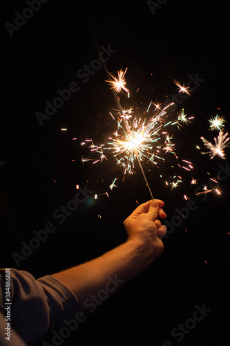 fireworks in the hand