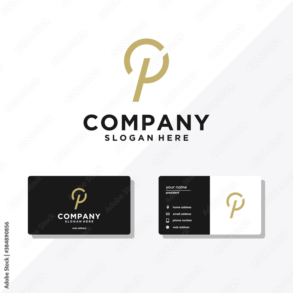 Fototapeta premium P template logo & business card designs