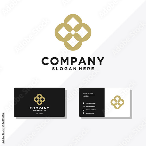 right, left, up, down arrows & business card design logo template