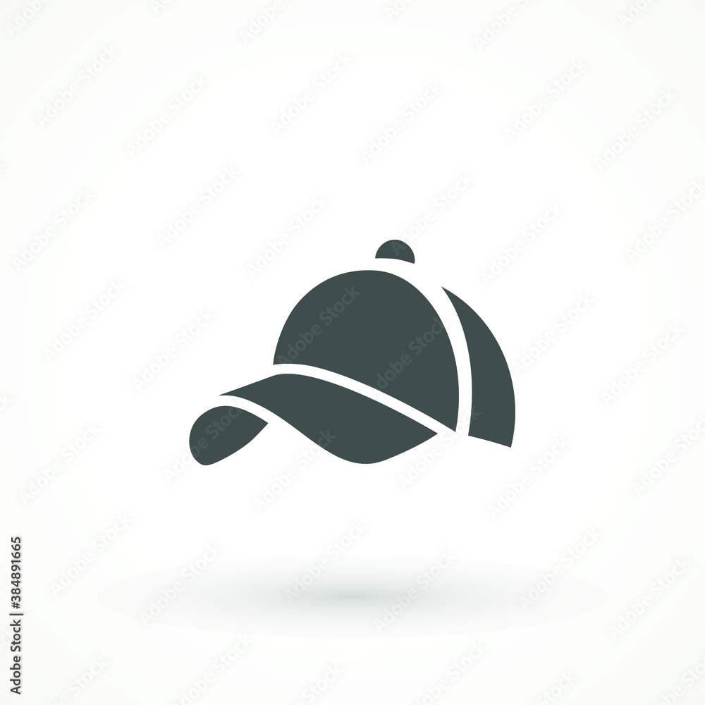 Baseball cap icon. Vector line icon isolated on white background. Base Ball Hat Design Vector Art Illustration Baseball cap icon. Vector line icon isolated on white background. Base Ball Hat Design Vector Art Illustration