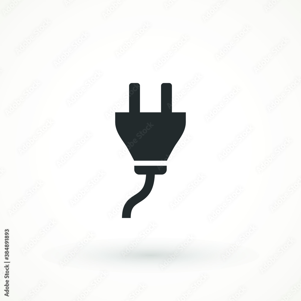 Plug-in, electrical vector icon Plug electric cable wire icon logo isolated sign symbol vector illustration Plug-in, electrical vector icon Plug electric cable wire icon logo isolated sign symbol vector illustration