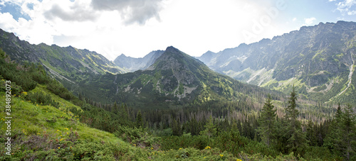 View on the Tatra national park. Mountain range in Slovakia. Mountains landscape.