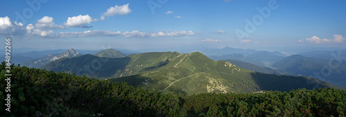 View on the Mala Fatra national park. Mountain range in Slovakia. Mountains landscape. 