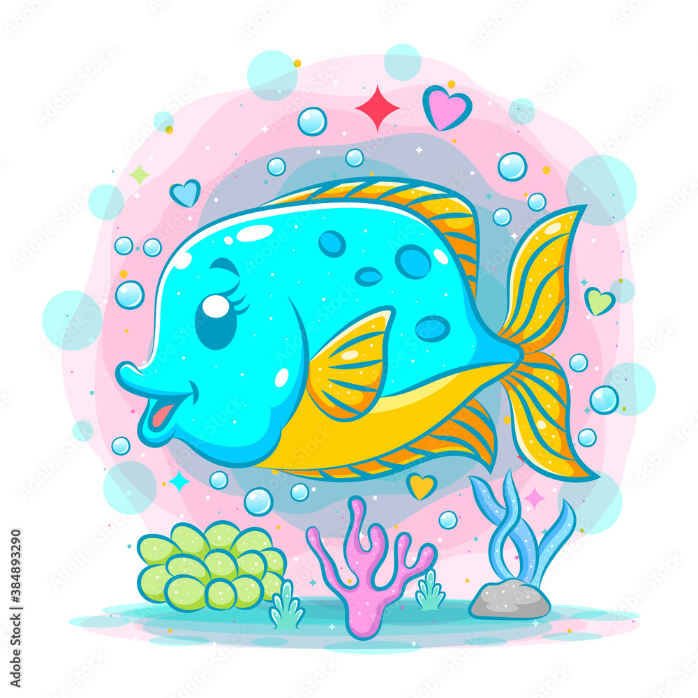 The blue little discus with beautiful eyes The blue little discus with beautiful eyes