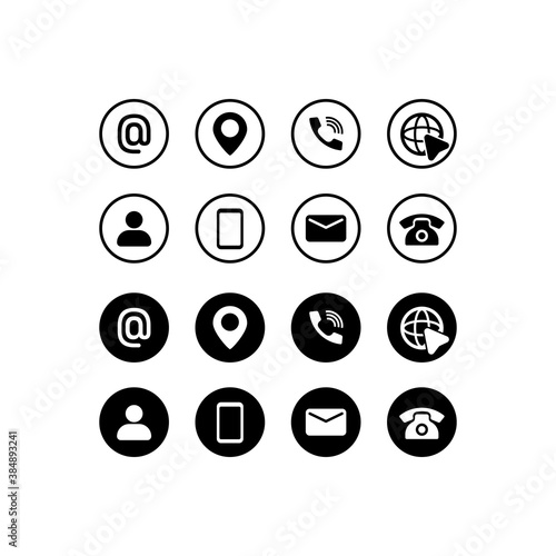 Business card icon set in black. Simple vector illustration for website or mobile app. Vector EPS 10. Isolated on white background