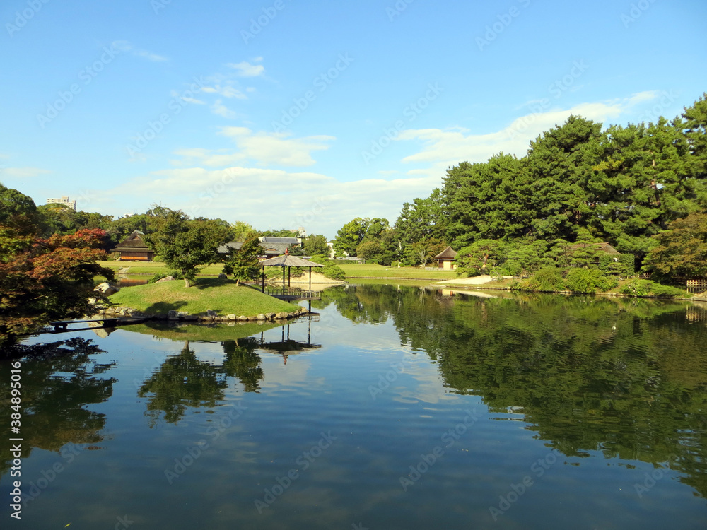 Japanese garden in Okayama, Japan