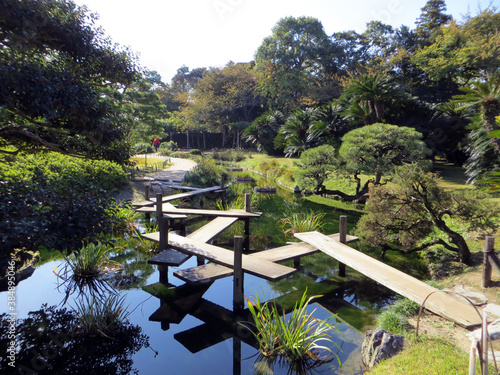 Japanese garden in Okayama, Japan