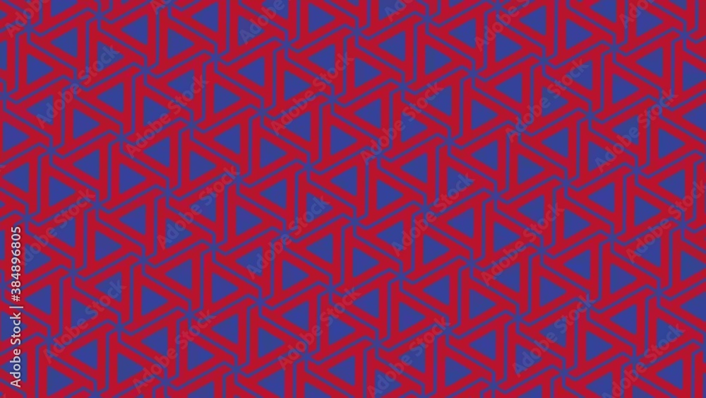 Triangular seamless repeat pattern geometric simple shape - red and blue rotating and vibrating animation motion graphics Triangular seamless repeat pattern geometric simple shape - red and blue rotating and vibrating animation motion graphics