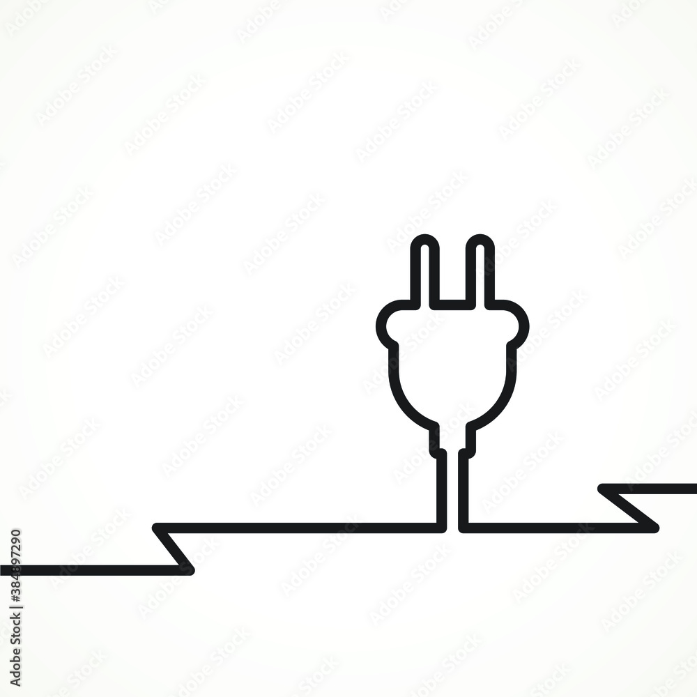 Plug-in ,editable stroke electrical vector icon Plug electric cable wire icon logo isolated sign symbol vector illustration Plug-in ,editable stroke electrical vector icon Plug electric cable wire icon logo isolated sign symbol vector illustration