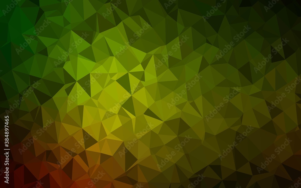 Obraz premium Dark Green, Yellow vector polygon abstract layout.