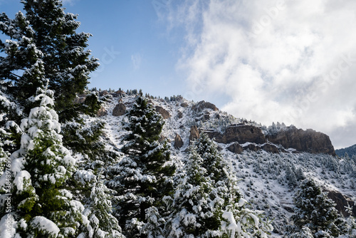 Storm Castle Peak trail in Custer Gallatin National Forest, Montana. USA. Back to Nature concept. photo