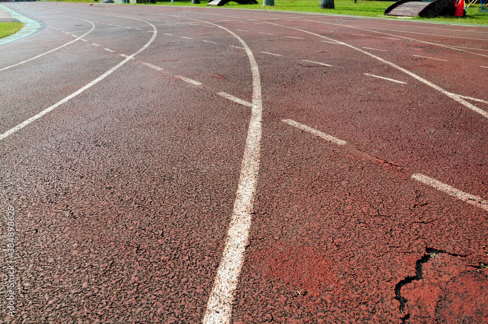 Running track in a stadium. Running track in a stadium.
