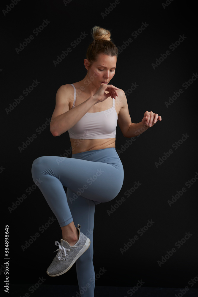 Fitness model demonstrates movement Fitness model demonstrates movement
