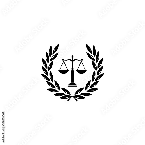 law firm logo, attorney at law logo isolated on white, vector illustration
