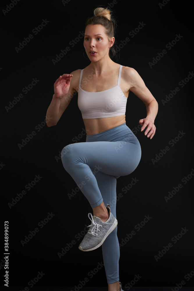 Fitness model demonstrates movement Fitness model demonstrates movement