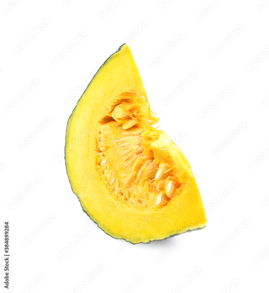 Slice of pumpkin isolated on white background. Slice of pumpkin isolated on white background.