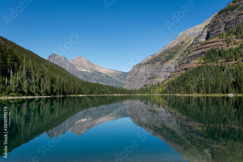 Avalanche Lake in Glacier National Park  Montana. USA. Back to Nature concept.