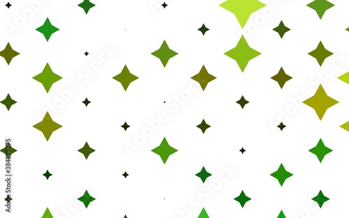 Light Green, Yellow vector cover with small and big stars. © Dmitry