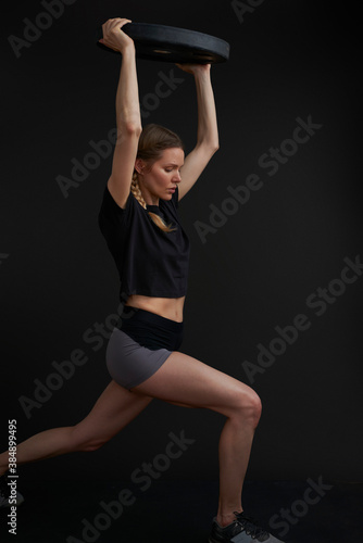Fitness model demonstrates movement © Josh
