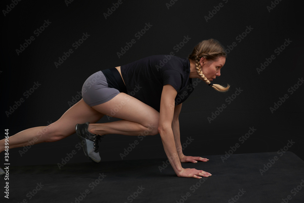 Fitness model demonstrates movement Fitness model demonstrates movement
