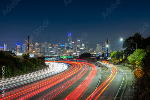 Light Trails on Highway 101 in San Francisco