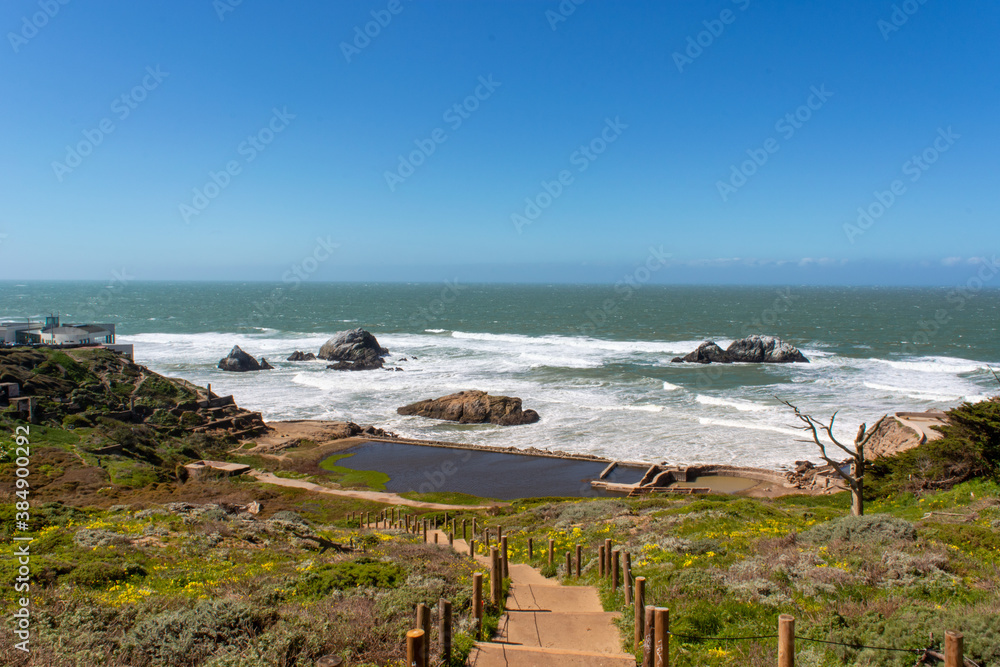 Pacific Ocean View on a Summer Day with Blue Sky. Pacific Ocean View on a Summer Day with Blue Sky.