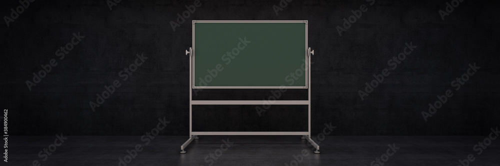 Obraz premium Blackboard or chalkboard with dark background. 3d rendering