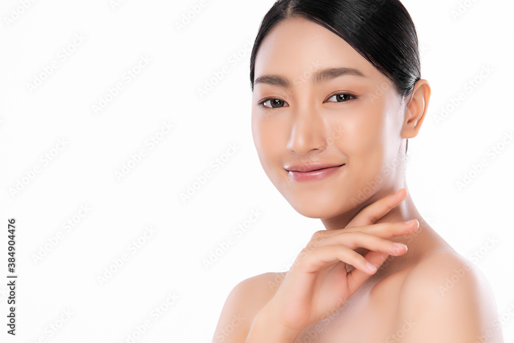 Beautiful young asian woman with clean fresh skin on white background, Face care, Facial treatment, Cosmetology, beauty and spa, Asian women portrait Beautiful young asian woman with clean fresh skin on white background, Face care, Facial treatment, Cosmetology, beauty and spa, Asian women portrait