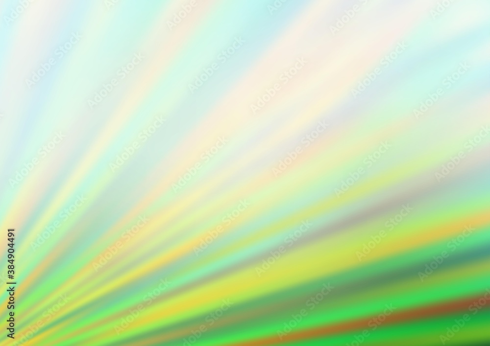 Light Green vector blurred shine abstract template.