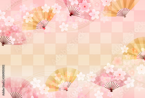 桜　和柄　年賀状　背景