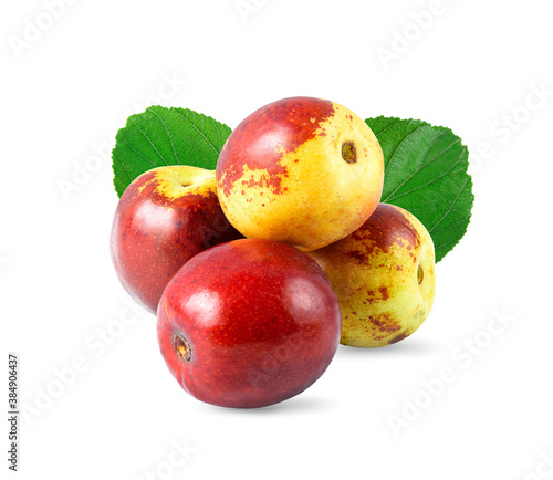 Fresh jujube isolated on white background