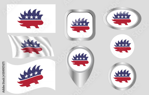 flag with the logo of the Libertarian Party