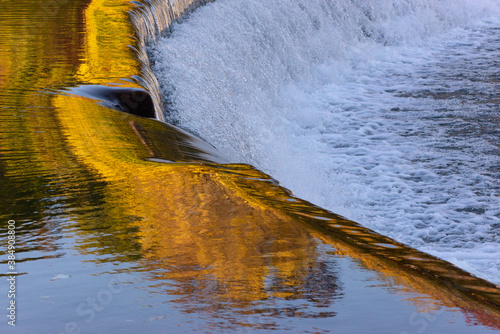 Photography Old Mill dam at Humber River in Autumn, Toronto, Ontario, Canada