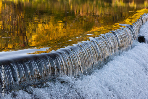 Photography Old Mill dam at Humber River in Autumn, Toronto, Ontario, Canada