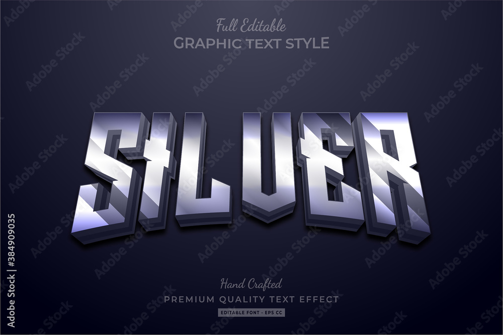 Silver Shine Editable Premium Text Style Effect Silver Shine Editable Premium Text Style Effect