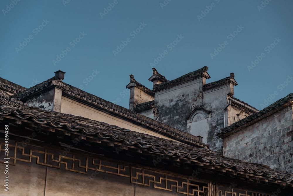 Detail view of architectures in Xidi village, an ancient Chinese village in Anhui Province, China, a UNESCO world cultural heritage site. Detail view of architectures in Xidi village, an ancient Chinese village in Anhui Province, China, a UNESCO world cultural heritage site.