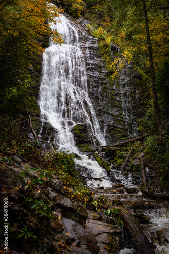 Mingo Waterfalls in North Carolina during early autumn