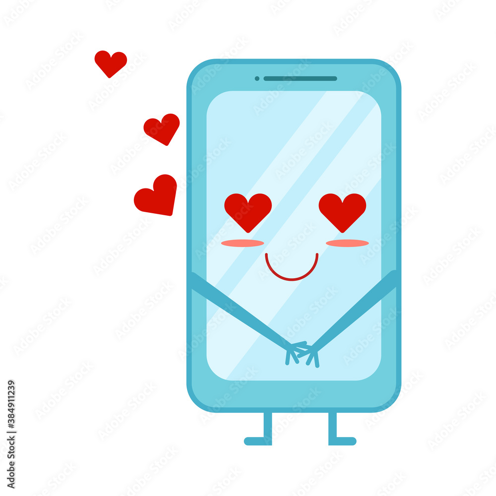 smart phone vector illustration full of love smart phone vector illustration full of love
