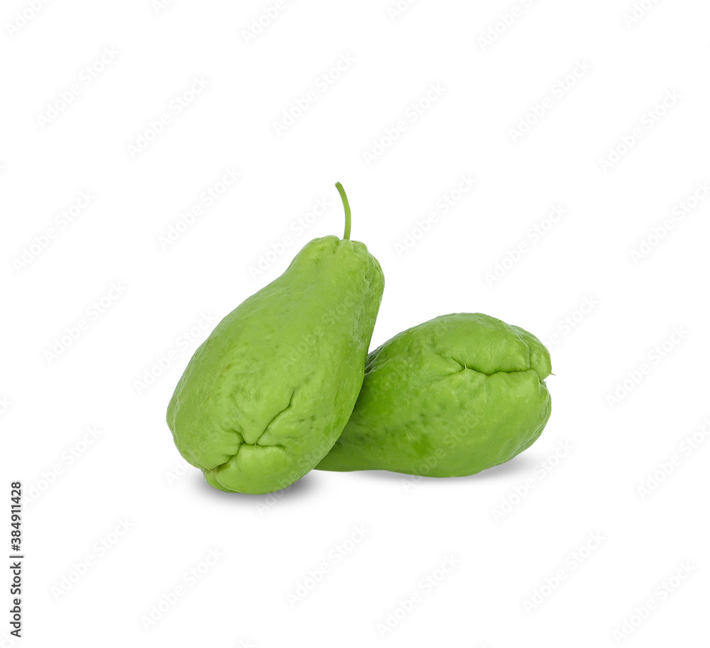 Fresh chayote isolated on white background Fresh chayote isolated on white background