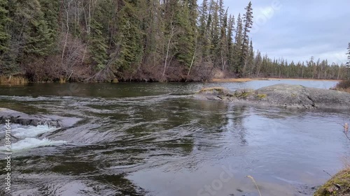 4k Video of Cameron River Rampart Falls northwest territories canada photo