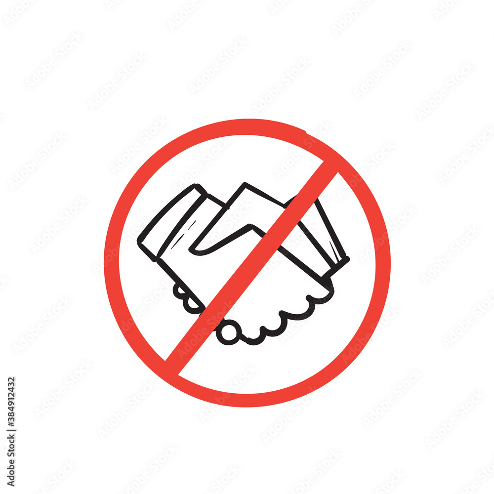hand drawn No handshake vector icon in doodle sketch vector isolated hand drawn No handshake vector icon in doodle sketch vector isolated