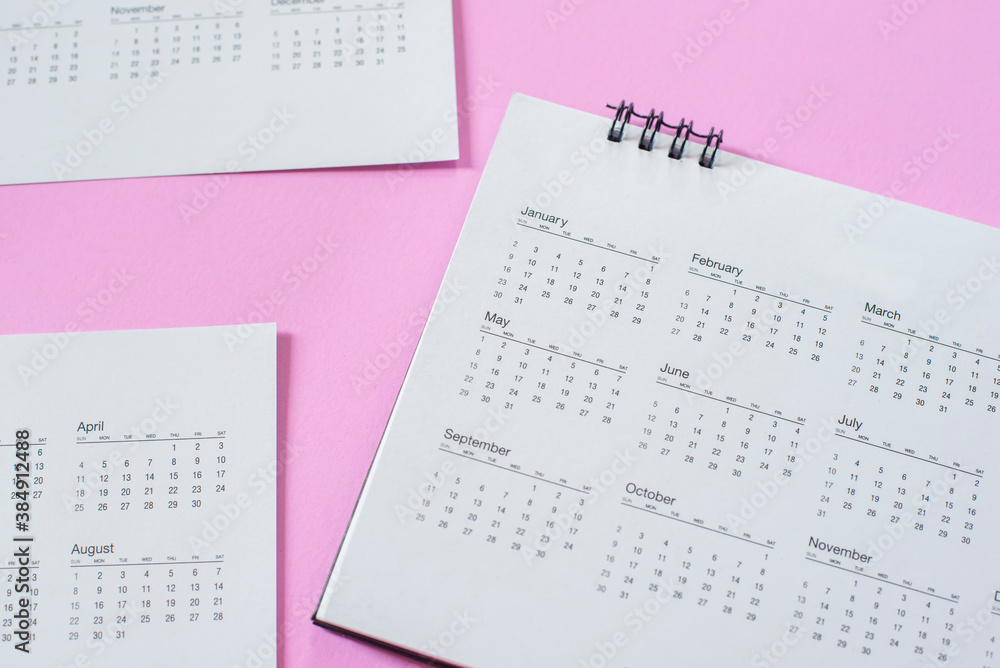 Top View of Calendar for Planner and organizer to plan and reminder daily appointment, meeting agenda, schedule, timetable and management of job, Work from home. Calendar reminder event Concept. Top View of Calendar for Planner and organizer to plan and reminder daily appointment, meeting agenda, schedule, timetable and management of job, Work from home. Calendar reminder event Concept.