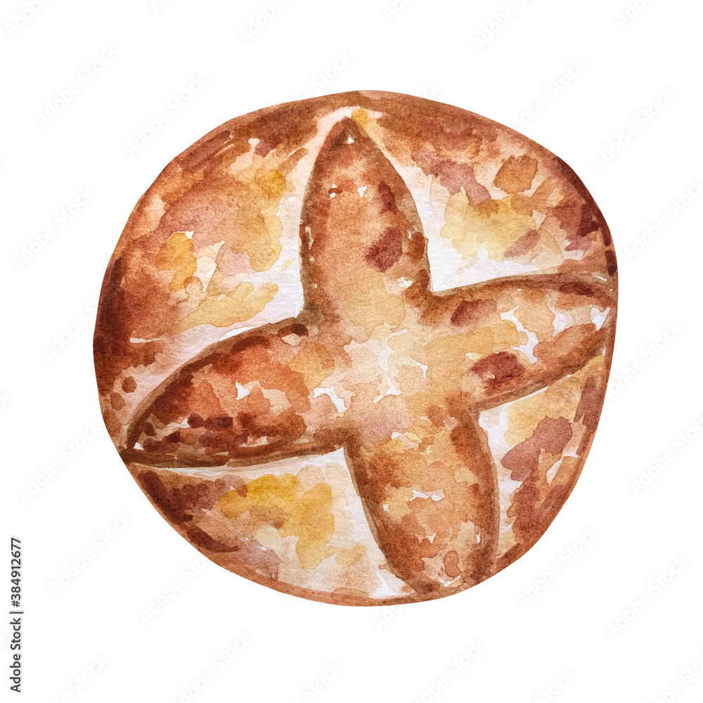 Watercolor drawing of delicious pastries Watercolor drawing of delicious pastries