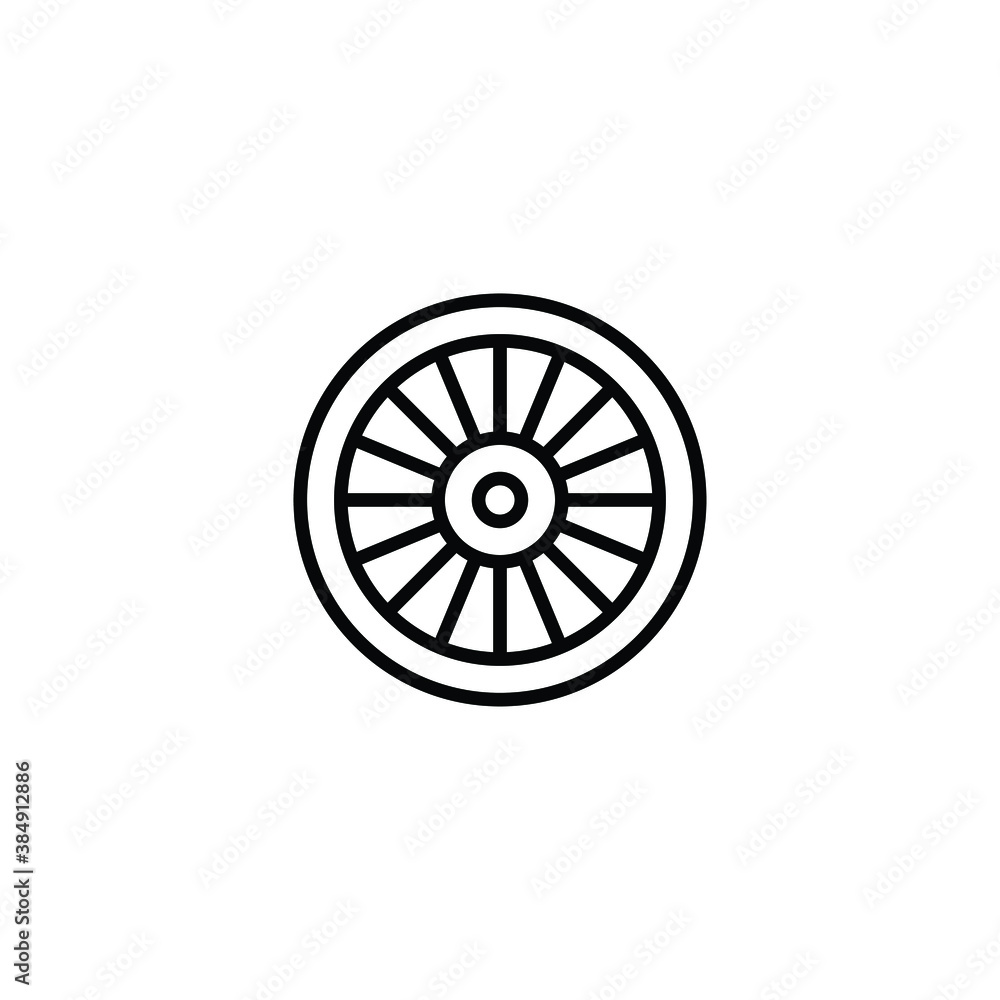 Cart wheel thin icon vector Cart wheel thin icon vector